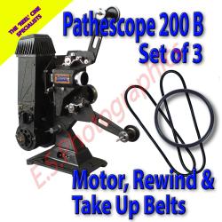 Pathescope 200B Replacement Projector Drive Belts - Set of 3